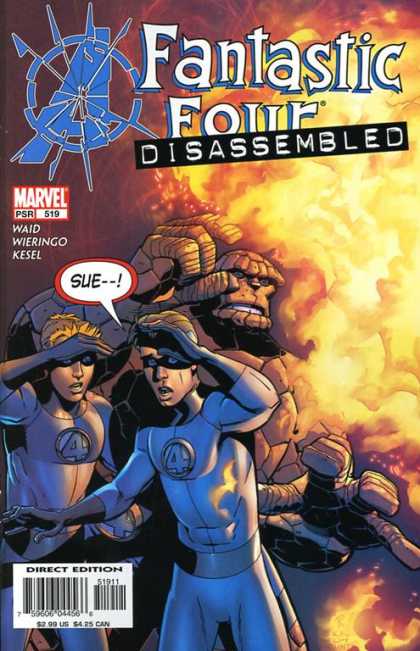 Fantastic Four 519 - Thing - Human Torch - Mr Fantastic - Fire - Disassembled - Mike Wieringo