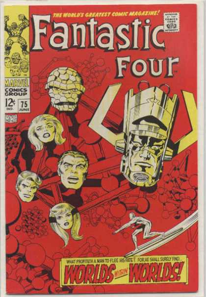 Fantastic Four 75 - Red - Silver Surfer - Worlds Within Worlds - Molecules - Marvel - Jack Kirby