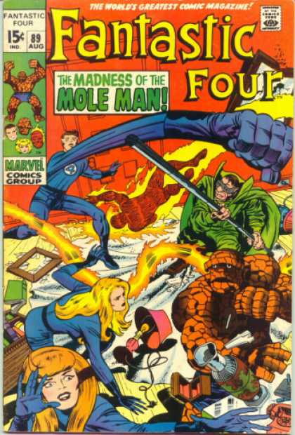 Fantastic Four 89 - Mole Man - Thing - Mr Fantastic - Jack Kirby