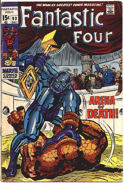 Fantastic Four 93 - Approved By The Comics Code - Hammer - Marvel Comics Group - Thing - Arena Of Death - Jack Kirby