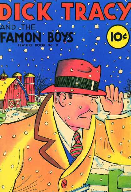 Feature Book 9 - Dick Tracy - Red Hat - Barn - Overcoat - Suit