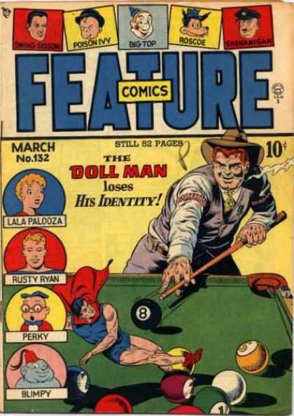 Feature Comics 132 - Pool Table - Cue - 8 Ball - Cigar - Hat