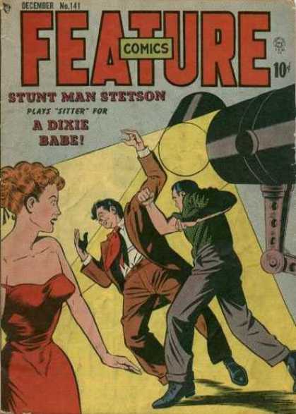 Feature Comics 141 - Stun Man Stetson - Projector - Man - Woman - A Dixie Babe