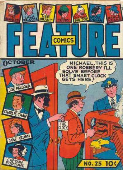 Feature Comics 25 - Joe Palooka - Charlie Chan - Jane Arden - Captain Fortune - Robbery