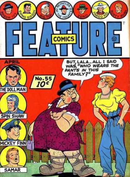 Feature Comics 55 - Doll Man - Spin Shaw - Dress - Pants - Fargo Kid