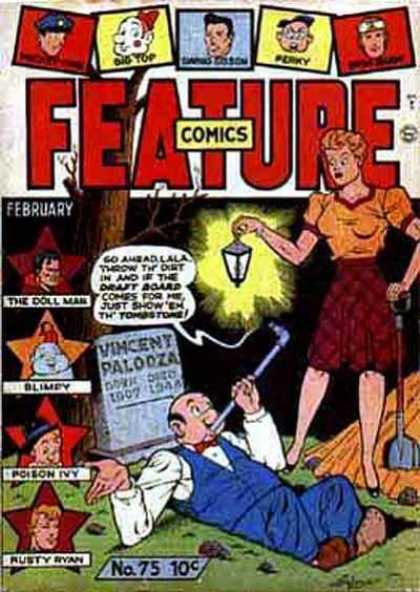 Feature Comics 75 - Lanturn - Grave - Tombstone - The Doll Man - Blimpy