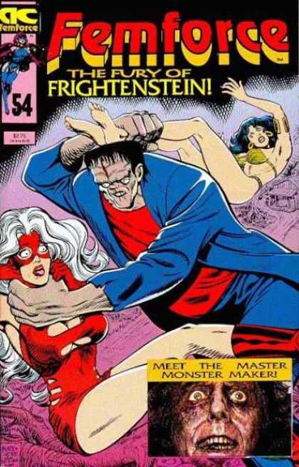 Femforce 54 - Fury Of Fightenstein - Frankenstein Monster On The Front - Two Women In Danger - Number 54 - Master Monster Maker - Bill Black, Mark Heike