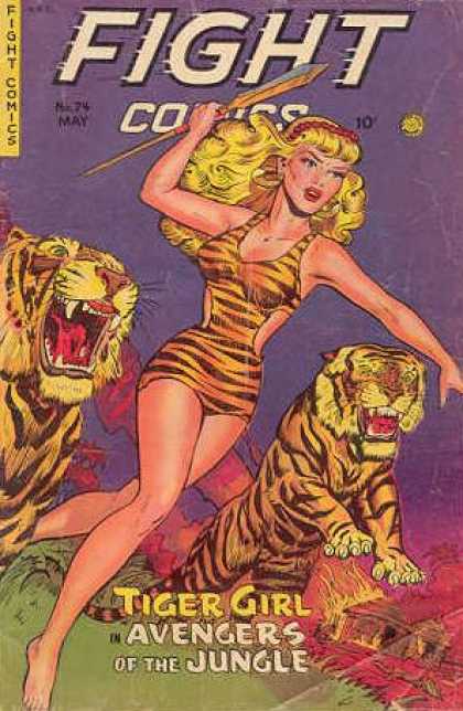 Fight Comics 74 - Silver Age - Heroines - Barbarians - Tigers - Adventure