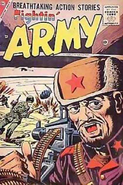 Fightin' Army 18 - Breathtaking Action Stories - Guns - Soldiers - Red Star - One Old Man Bearing Hat
