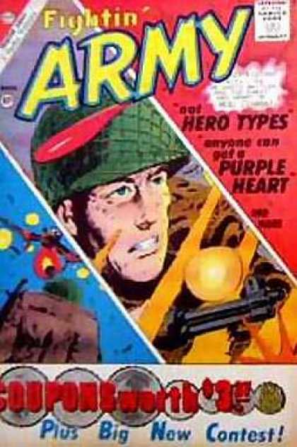 Fightin' Army 40 - Purple Heart - Hero Types - Soldier - Gun - War