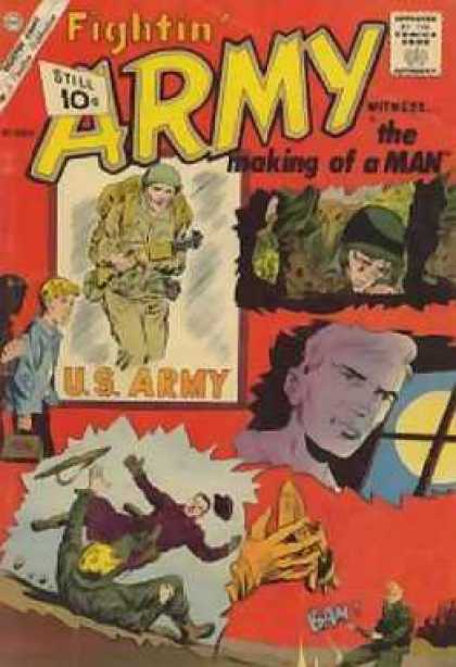 Fightin' Army 43 - Hands - Army Guys - Guns - Yellow Circle - Black Cross