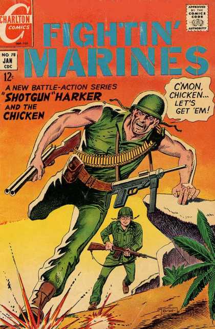 Fightin' Marines 78 - Shotgun - Charlton - No 78 Jan - Cmon Chicken - A New Battle-action Series