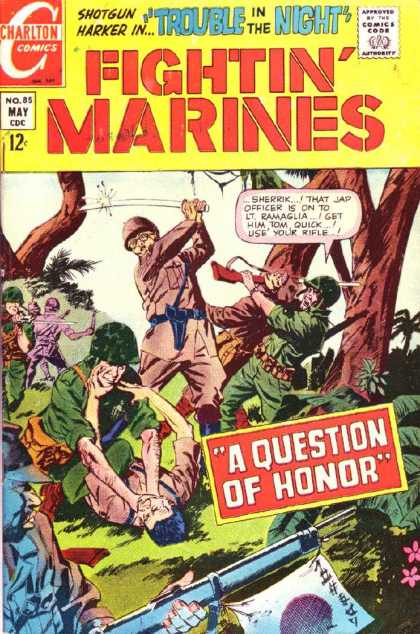 Fightin' Marines 85 - Charlton Comics - Approved By The Comics Code - Tree - Soldier - Sword