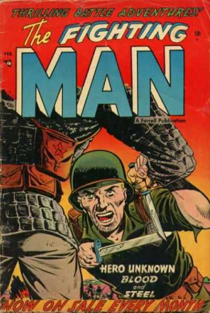 Fighting Man 4 - Army Soldier - Army Fatigues - Brown Ouch - Battle Adventures - Farrell Publication