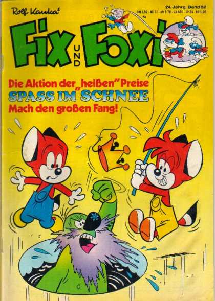Fix und Foxi 1094 - Fishing - Blue Smurfs - Gold Crown - Green Grouch - Overalls