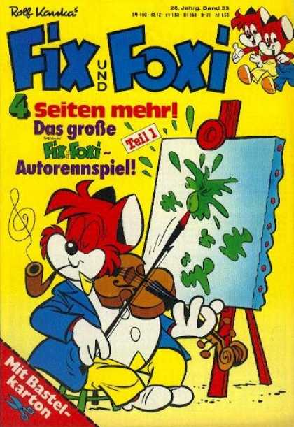 Fix und Foxi 1105 - German - Fox - Painting - Canvas - Violin