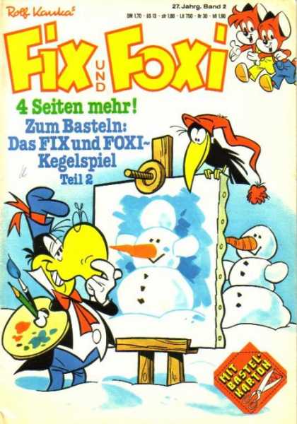 Fix und Foxi 1114 - Crow - Art - Snowman - Paint - Hat