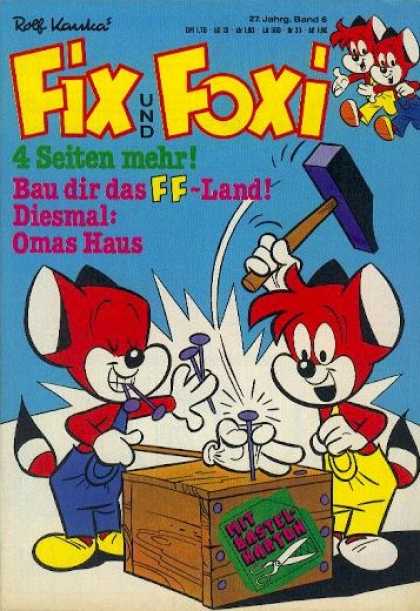 Fix und Foxi 1117 - Mouse - Hammer - Nails - Blue - Yellow