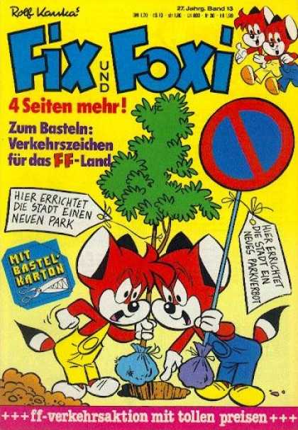 Fix und Foxi 1124 - 4 Seiten Mehr - Zum Basteln - Verkehrszeichen Fur Das Ff-land - Stop Sign - Mit Bastelharton
