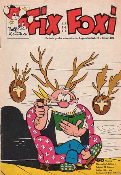 Fix und Foxi 402 - Pipe - Man - Antlers - Deer Heads - Chair