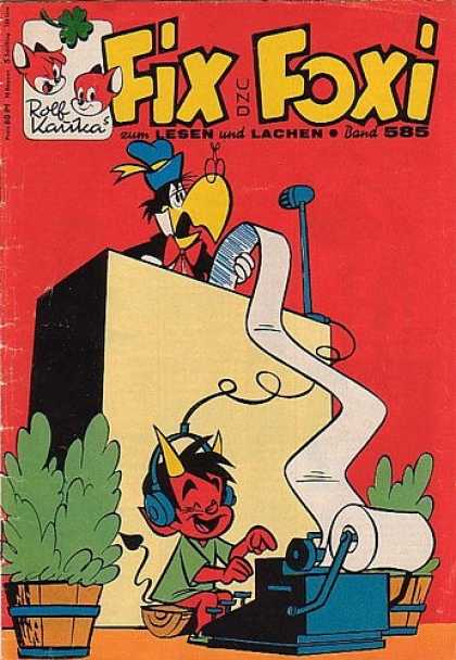 Fix und Foxi 585 - German Comic - Classic Characters - Speech - Bird At The Podium - Typing Demon