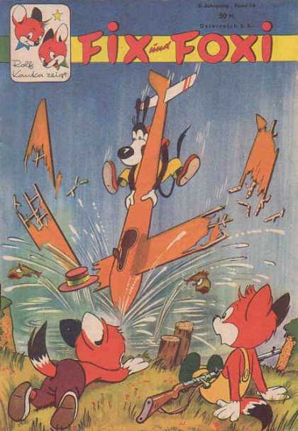 Fix und Foxi 76 - Plane Crash - Two Foxes - Rolf Kauka - Fish - Splash
