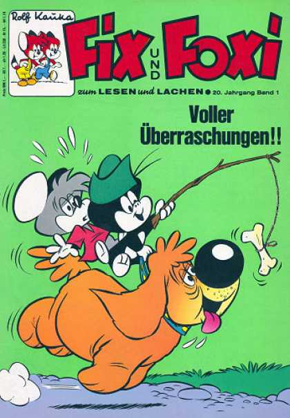 Fix und Foxi 837 - Dog - Mouse - Riding - Smart - Green Hat
