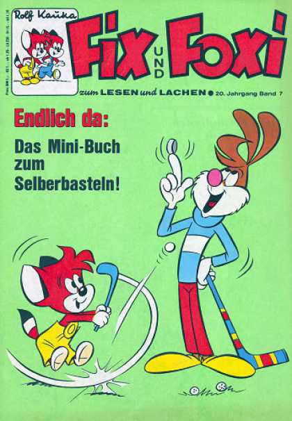 Fix und Foxi 843 - Rabbit - Playing Golf - Endlich Da - Rolf Karika - Das Mini-buch Zum Selberbasteln