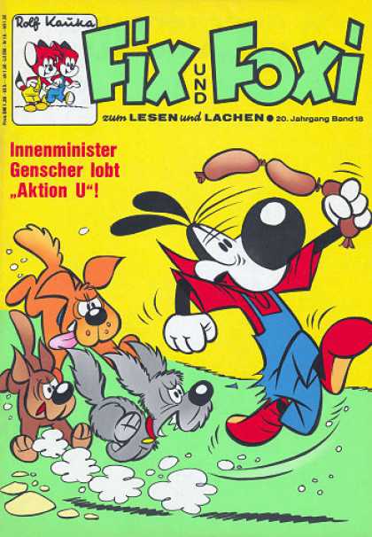 Fix und Foxi 854 - Rolf Kauka - Sausage - Dogs - Red Shirt - Grass
