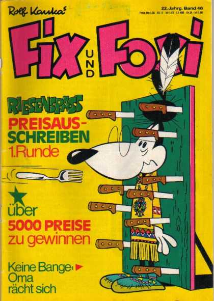 Fix und Foxi 985 - Knife Thrower - Trick - Flying Fork - On Target - Dog