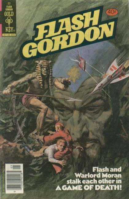 Flash Gordon 23 - A Game Of Death - Lazer Firing Aircraft - Tiger Headress - White And Red Jet - Flash And Warloard Morgan