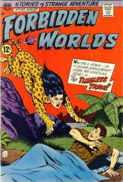 Forbidden Worlds 145 - Stories Of Strange Adventure - Approved By The Comics Code - Man - Tree - Woman-leopard