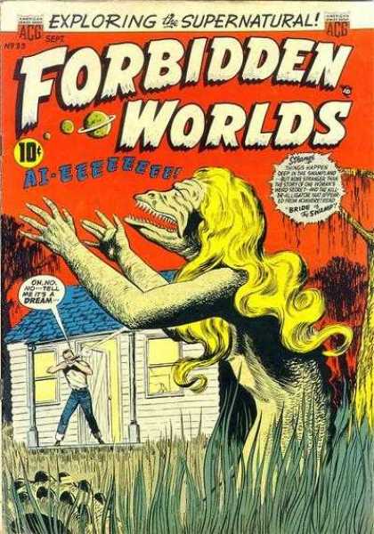 Forbidden Worlds 33 - Lizard Woman - Monster - Swamp - Horror - Scaly Creature
