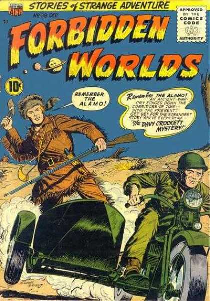 Forbidden Worlds 39 - Stories Of Strange Adventure - Remember The Alamo - The Davy Crockett Mystery - Squirrel Hat - Davy Crockett