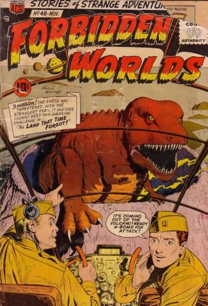 Forbidden Worlds 48 - Dinosaur - Forbidden Worlds - Strange Adventure - T-rex - The Land That Time Forgot