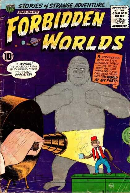 Forbidden Worlds 85 - Gorilla - Stories Of Strange Adventure - Approved By The Comics Code - Planet - Ape