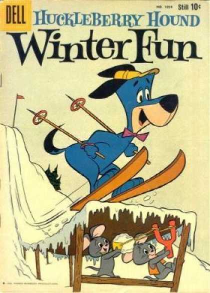 Four Color 1054 - Hucleberry Hound - Winter Fun - Skiing - Dell - Snow