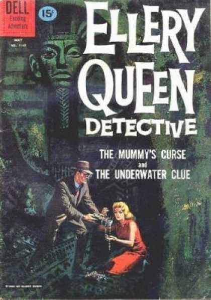 Four Color 1165 - Ellery Queen Detective - The Mummys Curse - The Underwater Clue - Tomb - Mummy