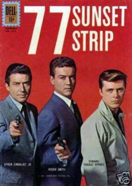 Four Color 1211 - Guns - Three Men - Suits - Dell - 77 Sunset Strip