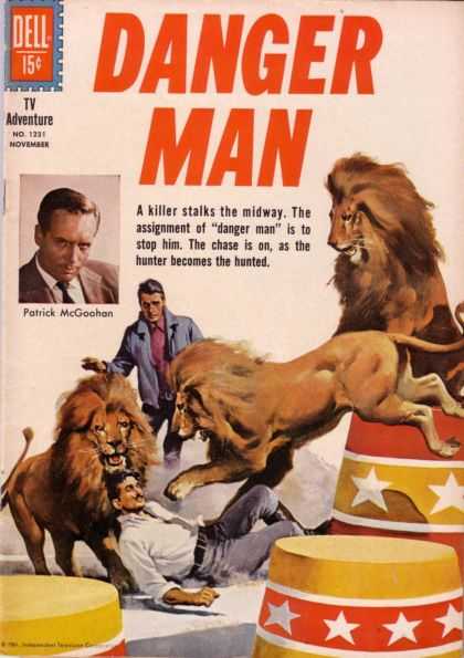 Four Color 1231 - Danger Man - Dell - Tv Adventure - Lion - Men