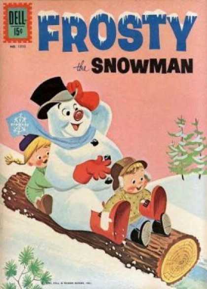 Four Color 1272 - Snowman - Kids - Log - Sliding - Snow