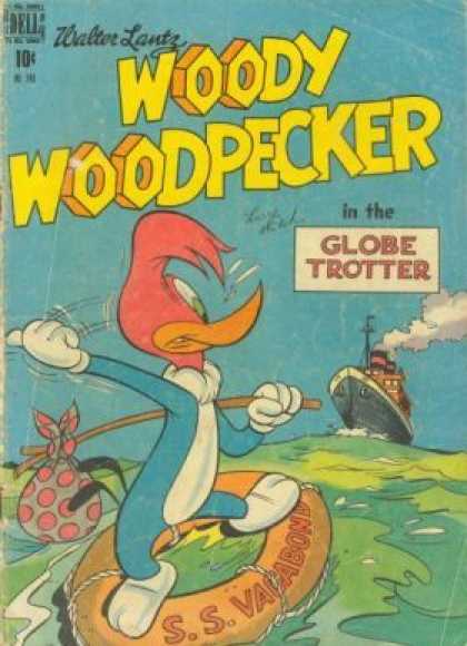Four Color 249 - Walter Lantz - Woody Woodpecker - Globe Trotter - Adveture On Sea - Hitchhike On Ship