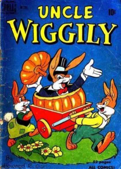 Four Color 276 - Uncle Wiggly - Rabbit - Top Hat - Pumpkin - Cart