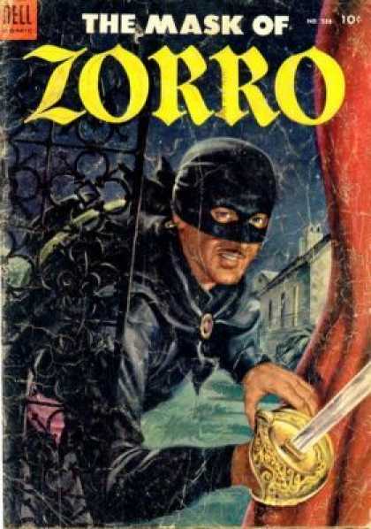 Four Color 538 - Zorro - Black Mask - Cape - Sword - Castle