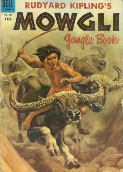 Four Color 582 - Rudyard Kipling - Riding Buffalo - Boy - Jungle Book - Mowgli