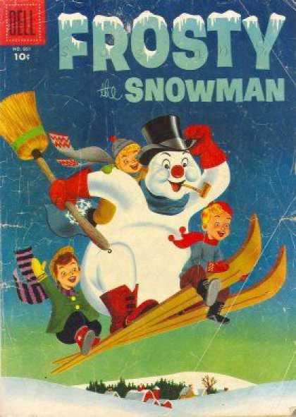 Four Color 661 - Snow Man - Frosty - Dell - Broom - Skiing