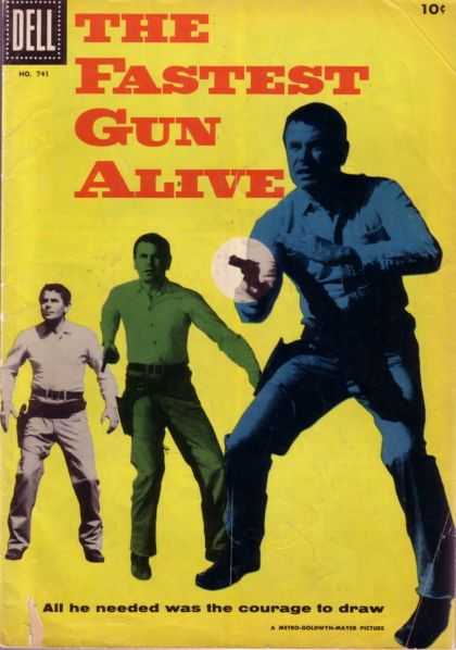 Four Color 741 - Fastest Gun Alive - Western - Gunfighter - Dell No 341 - All He Needed Was The Courage To Draw