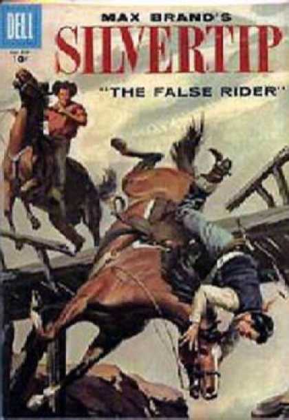 Four Color 835 - The False Rider - Horse - Bridge - Fall - Cowboys