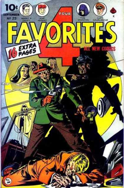 Four Favorites 25 - Fabulous Four - 10 Cent Comics - Extra Page Comics - 4 Heroes - 4 Person Comics