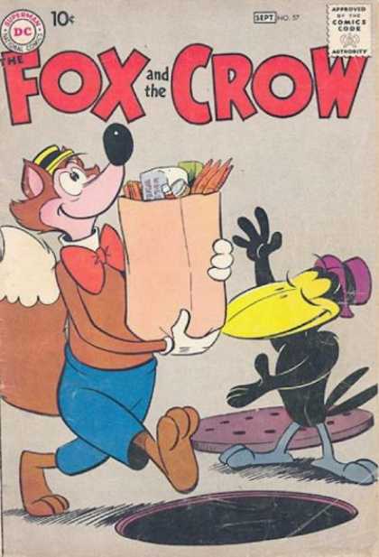 Fox and the Crow 57 - Manhole - Grocery Bag - Bow Tie - Walking - Mischievous
